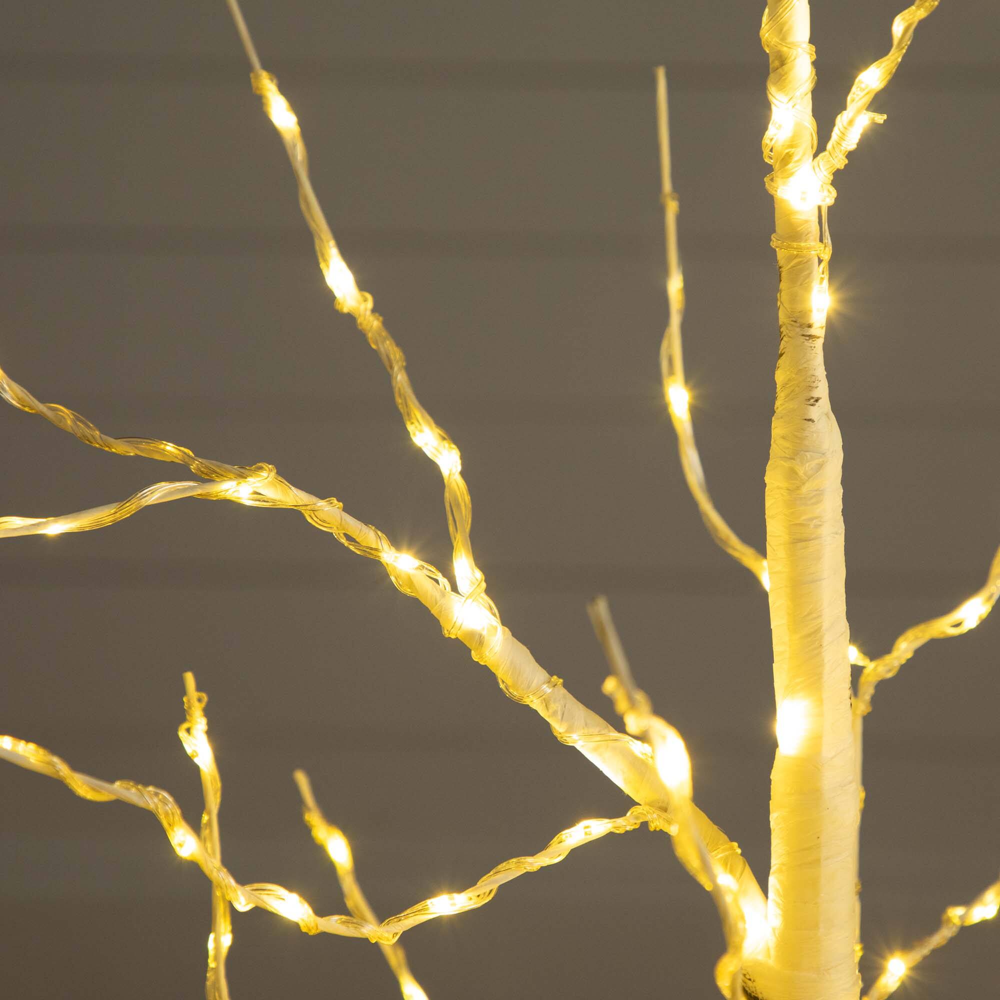 4ft. Pre-Lit White Birch Artificial Christmas Tree, Warm White LED Lights